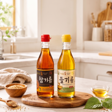 다들림 저온압착 참기름 350ml 2병 (참·들 조합 선택)